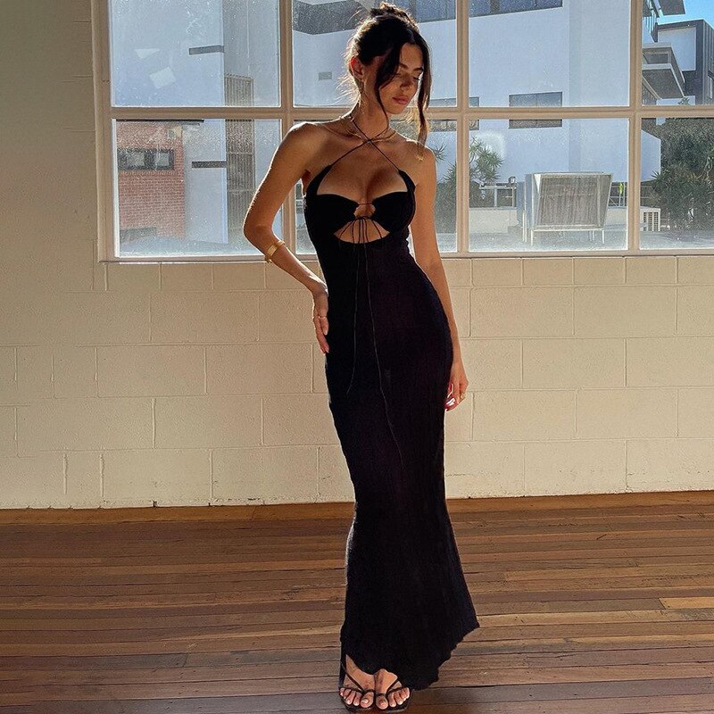 Backless Halter Goddess Dress