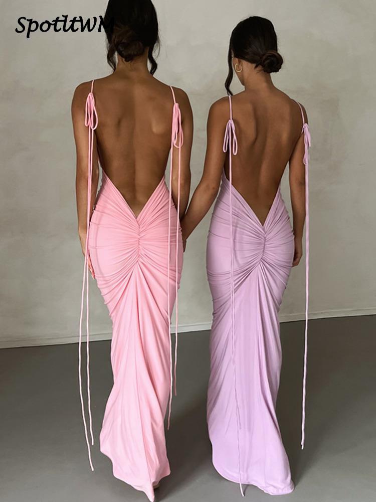 Backless Wrap Hip Long Sling Goddess Dress